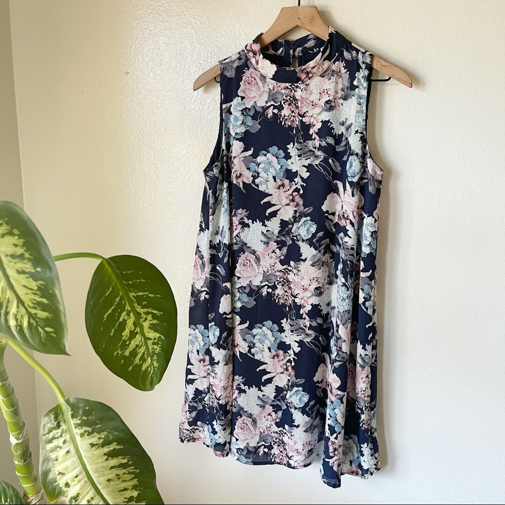 Pinkblush | Floral High Neck Swing Dress